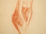 drawing of a nude female standing in a pose with her hands on her hips