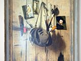 une photo d'un tableau représentant un homme portant un chapeau et un manteau
