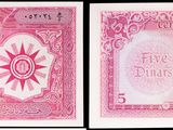 deux photos d'un billet de banque rose sur lequel figure le portrait d'une femme