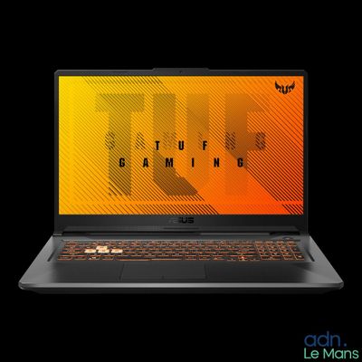 un ordinateur portable sur l'écran duquel figure l'inscription « Tuff Gaming »