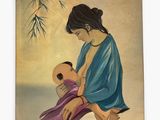 an image of a painting of a woman holding a baby