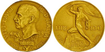 a close up of a gold coin with a woman on it