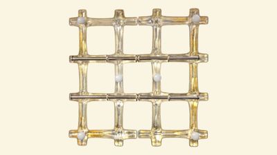 a picture of a wine rack made out of glass