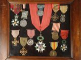 a picture of a framed picture of medals and medals