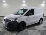 the white van is parked on a checkered tile floor