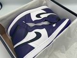 nike air jordan 1 mid court purple / white / black