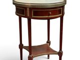 an image of a small table with a glass top and a shelf