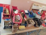 a table with a lot of assorted items on it