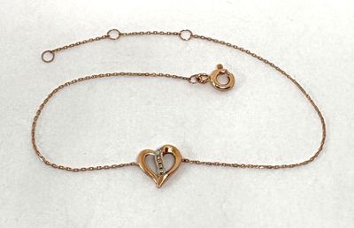 Bracelet en or rose 9K 375ml avec son pendentif central en f…