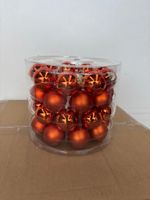(x288) Boules de noêl 40 mm en verre "combiné orange" 8 tube… (photo 2)