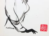 an image of a drawing of a woman with a hat on