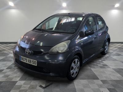 une photo d'une Toyota Aygo garée dans un garage