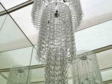 a chandelier hanging from the ceiling of a building
