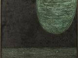 une image représentant un tableau où l'on voit une sphère verte sur fond noir