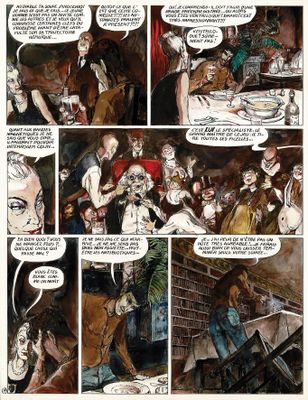 an image of a comic strip with a cartoon of people eating