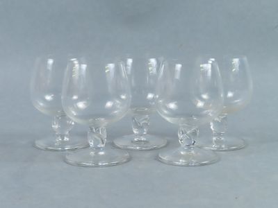 DAUM France. Ensemble de 5 verres à liqueur en cristal, modè…