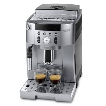 the delongma espresso coffee machine has two cups of coffee in it