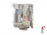 a picture of a pile of newspapers on a white surface