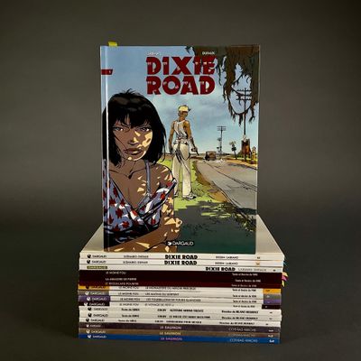 books stacked on top of each other on a table