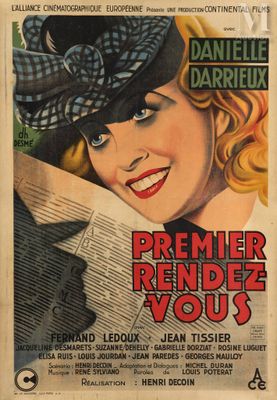 french movie poster for ' premier rende vous ' starring jean tisier