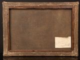 an old picture frame with a piece of paper taped to it