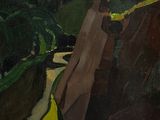 une image représentant un tableau où l'on voit une rivière qui traverse une vallée