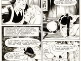 a black and white page from a comic strip with a cartoon of a woman talking to a man
