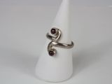 sterling silver ring with garnett stone