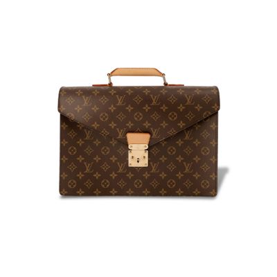 Porte-documents Louis Vuitton en toile Monogram et cuir