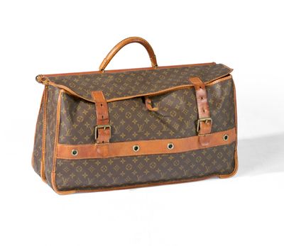 porte-documents en toile et cuir monogramme louis vuitton