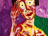 un tableau représentant un homme les mains sur le visage