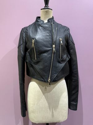 Perfecto Biker GIVENCHY T.36 cuir et soie noir, modèle d'exp…