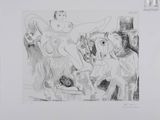 an image of a black and white drawing of a group of people