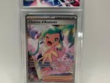 the card is in a clear plastic holder and has a picture of a girl with green hair