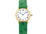 Cartier : une magnifique montre-bracelet à quartz en or 18 carats et cuir