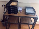 a small table with a bunch of items on top of it
