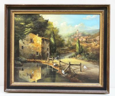 Raymond SAGLIETTO (XX) Mare en bas du village.