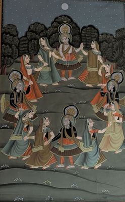 un tableau représentant un groupe de femmes dansant en cercle