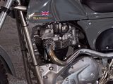 a motorcycle that is parked in a garage