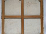 an image of a painting of a window with writing on it