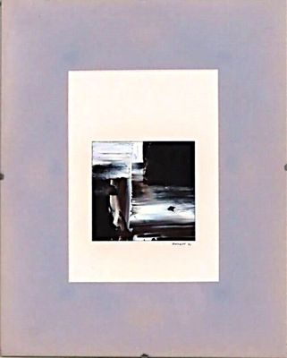 Ecole du XXe. "Composition", huile sur papier, signé et daté…