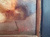 a painting of a teddy bear in a picture frame