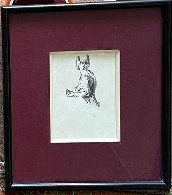 une photo représentant un dessin d'un homme assis sur un banc