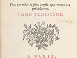 an old book with a red and black title on it