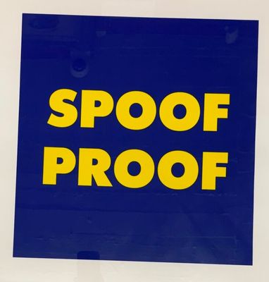 a blue sign that says spook proof on it