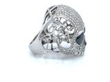 silver skull ring with black stone eyes and filigree filigree filigree filigree filigree filigree filigree filigree