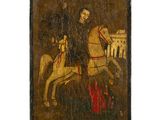 une image d'un tableau représentant un homme à cheval