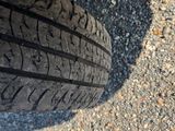a close up view of a tire on the ground