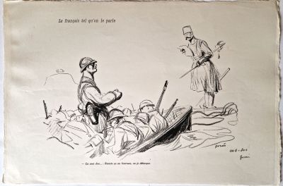 dessin représentant un homme et une femme dans un bateau sur l'eau