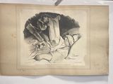 un vieux livre sur lequel figure le dessin d'un homme tenant une épée